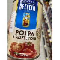 ซอสมะเขือเทศ สำหรับ พาสต้า ในน้ำมะเขือเทศ ตรา ดิ เชคโค 400g. Polpa A Pezzettoni Pomodori ( De Cecco Brand )