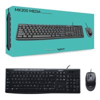 EYBOARD &amp; MOUSE (คีย์บอร์ดและเม้าส์) LOGITECH MK200 MEDIA DESKTOP USB คีย์ไทย-อังกฤษ