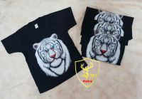 เสื้อยืดเด็ก เสื้อวินเทจ เสื้อเด็กลาย Tiger white