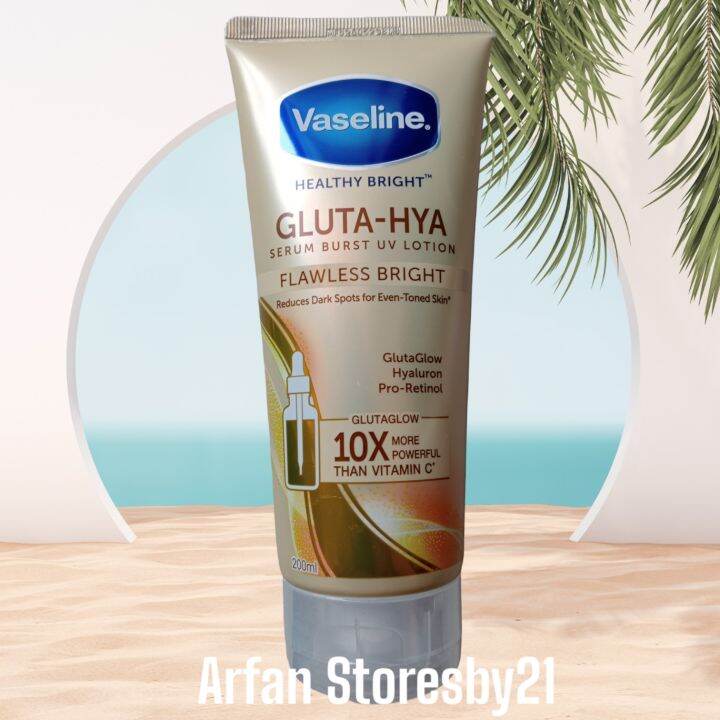 Vaseline Gluta Hya Serum Burst Uv Lotion Flawless Bright Isi 200ml