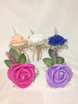 Men's Corsage For Suit Wedding Party Groom Groomsman Clip-On Flower Broo