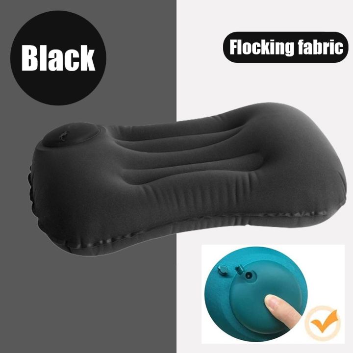 1pc Inflatable Camping Pillow, Multi-functional Travel Pillow & Inflatable Lumbar  Pillow, Grey Size(l)