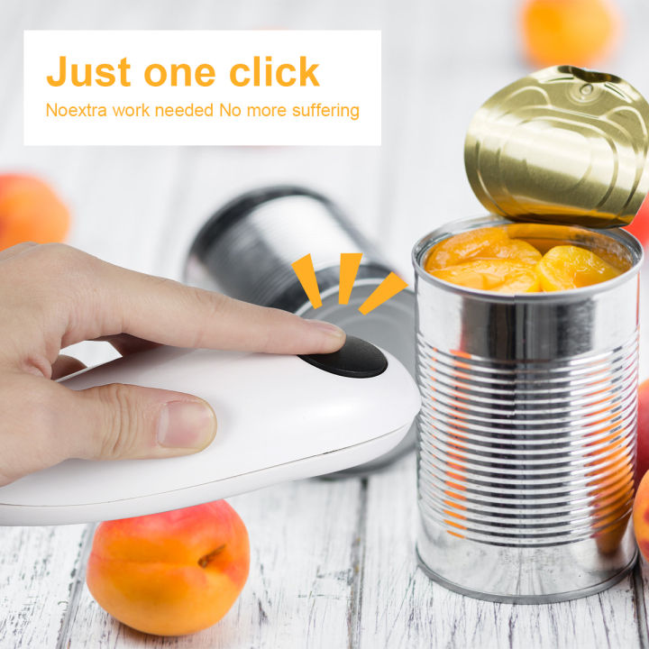 One Touch Automatic Electric Can Tin Jar Opener Portable Kitchen