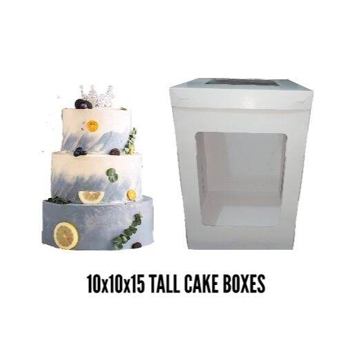 10x10x15 Tall cake box for Tiered Cakes (1pc/3pcs/5pcs) Lazada PH
