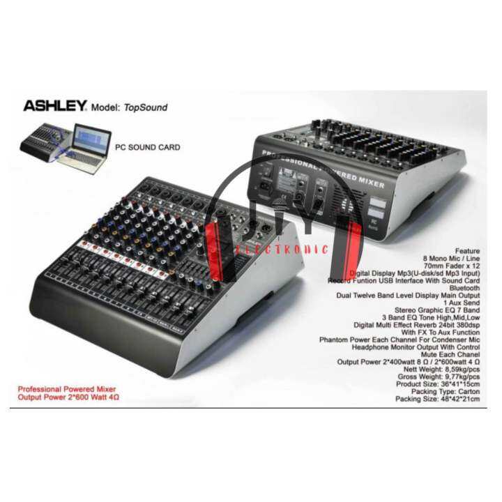 Power Mixer Ashley 8 Channel TopSound Top Sound Original Lazada Indonesia