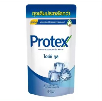 Protex icy cool  jel  โพรเทคส์ ไอซ์ซี่ คูล เจลอาบน้ำ รีฟิล ปริมาณ 400 Ml.
