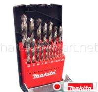 ดอกสว่านเจาะเหล็ก ไม้ พลาสติก ก้านตรง 19ชิ้น ต่อชุดพร้อมกล่อง ระบบมิล MAKITA drill set D-29941