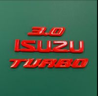 โลโก้*3.0,ISUZU,TURBO ติด D-MAX สีแดง ราคาต่อชุด ( มี 3 ชิ้น )