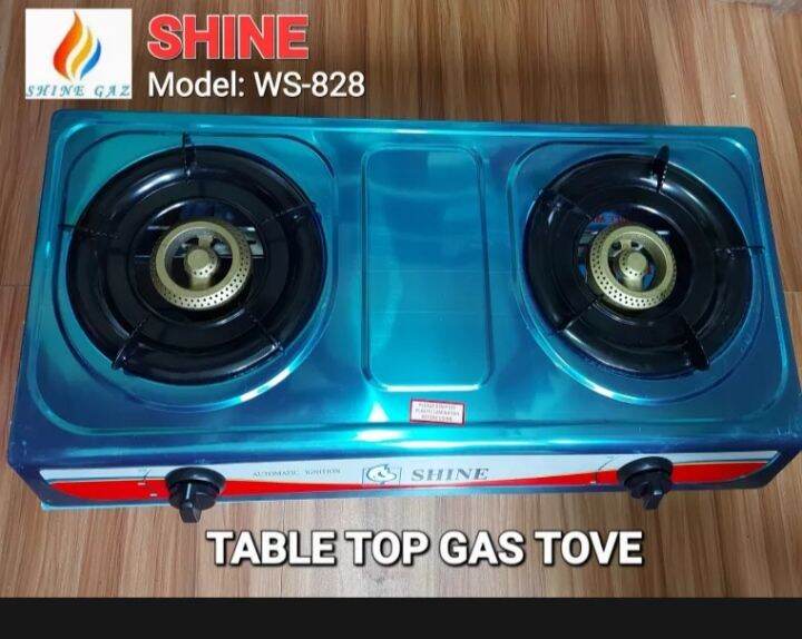 shine ws828 TABLE TOP DOUBLE BURNER GAS STOVE Lazada PH