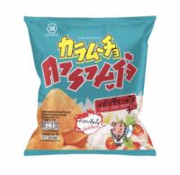 คารามูโจ้แผ่นเรียบ รสสไปซี่ซาวครีม  44 กรัม แพ็ค 4 ห่อ/ขนมขบเคี้ยว/มันฝรั่งทอดกรอบ