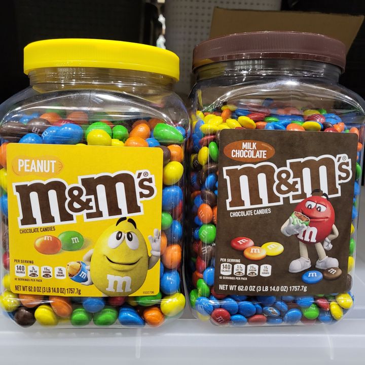 M&M's Milk Chocolate Peanut Candies Jar, 62 oz