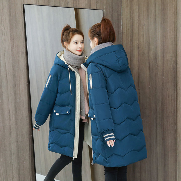 Women's Cotton-Padded Coat Mid Length Long Length 2023 Winter Cotton ...