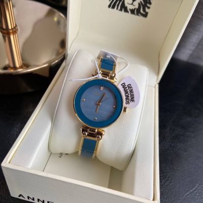 นาฬิกาข้อมือ ของแท้Anne KleinWomens Diamond-Accented Bangle Watch