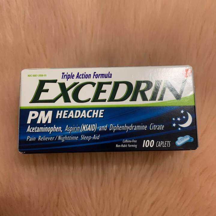 Excedrin Pm Headache Medicine and Sleep Aid Acetaminophen Aspirin