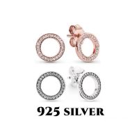 [พร้อมส่งจากกรุงเทพ]Pandora เงิน925 ต่างหู ตุ้มหู ต่างหูหนีบ ต่างหูทรงกลม  925 silver Stud Earring เครื่องประดับแฟชั่นผู้หญิง