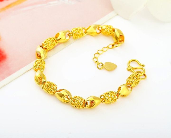 Vietnam Gold Bracelet Women Genuine 999 Plated 24K Yellow Gold Pure ...