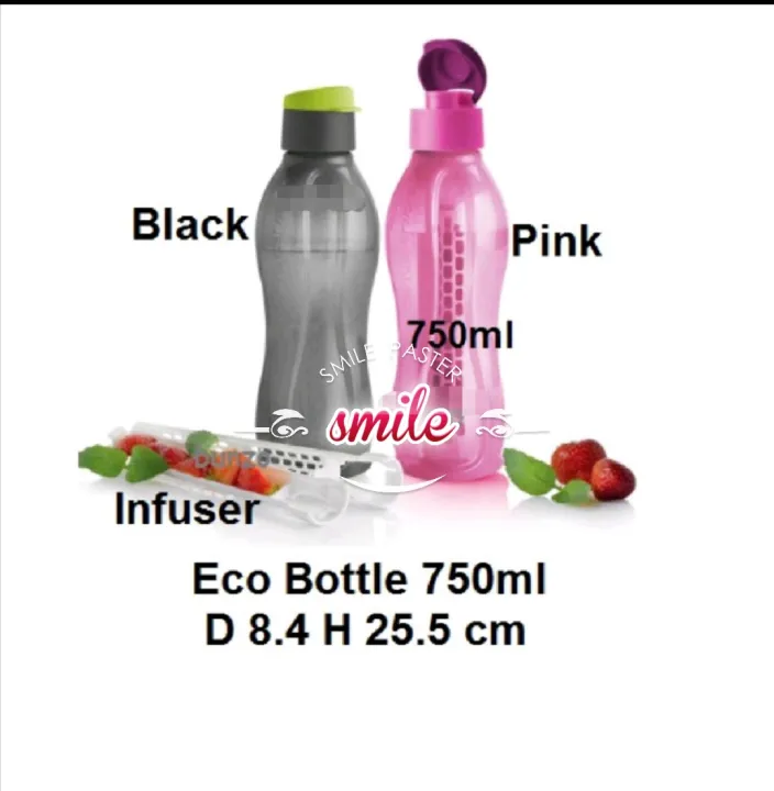 Tupperware 750 ml Fliptop Eco Bottles With Infuser Lazada