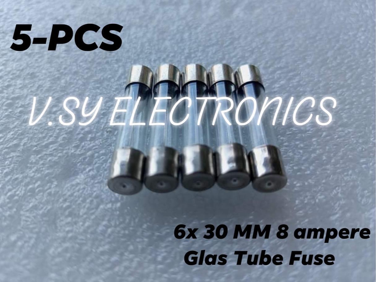 5PCS T8AL250V 5*20mm 8A 250V Glass Fuse 