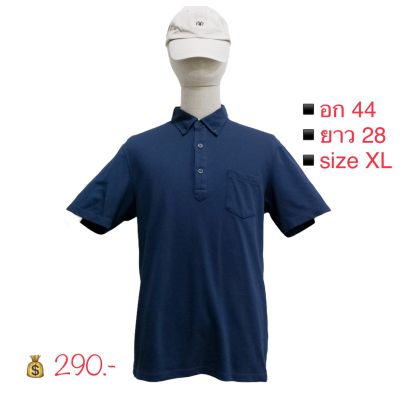 Uniqlo เสื้อแขนสั้น คอปก โปโล ผ้ากีฬา นิ่มๆ ใส่สบาย ระบายอากาศได้ดี (สีกรมท่า)