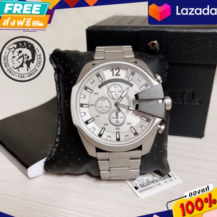 นาฬิกา-diesel-mens-mega-chief-chronograph-silver-tone-stainless-steel-watch-dz4501