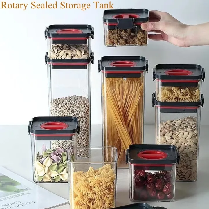 Airtight Container Easy Open Lock Lid Dry Food Storage Leak Proof ...