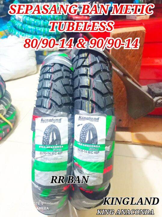 Paket Hemat Sepasang Ban Montor Metic Tubeless Kingland King Anaconda