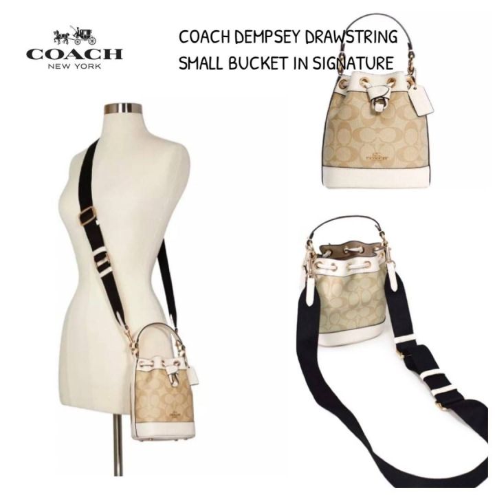 พร้อมส่ง-coach-dempsey-drawstring-bucket-15-in-signature-jacquard