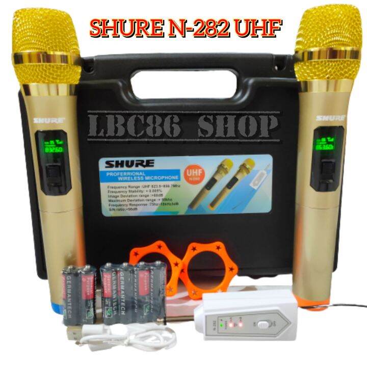 Mic wireless SHURE N282 UHF warna Gold Terbaru microphone wireless