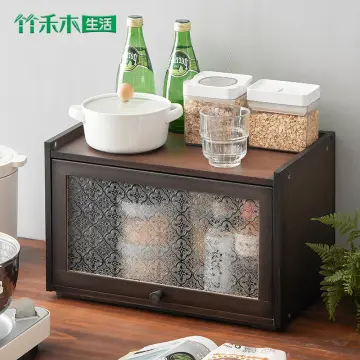 Japanese-style Sideboard Kitchen Countertop Storage Cabinet Household Tea  Cabinet Table Solid Wood Storage Cabinet Mini Cupboard