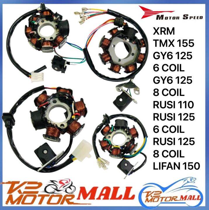 STATOR COILS PURE COPPER FOR UNIVERSAL MOTORCYCLE XRM RUSI 110/125 6