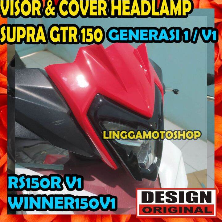 PAKET COVER HEADLAMP + VISOR HONDA SUPRA GTR 150 MODEL EXTREME * topeng