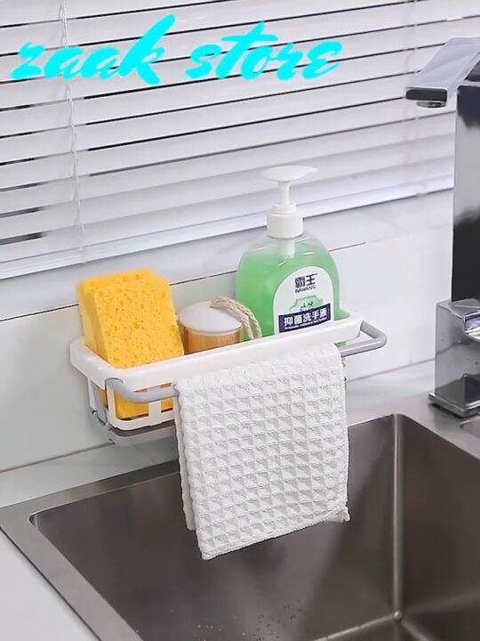 Towel Rack Kitchen Sink Sponge Storage Rack Cutlery Drain Soap Brush