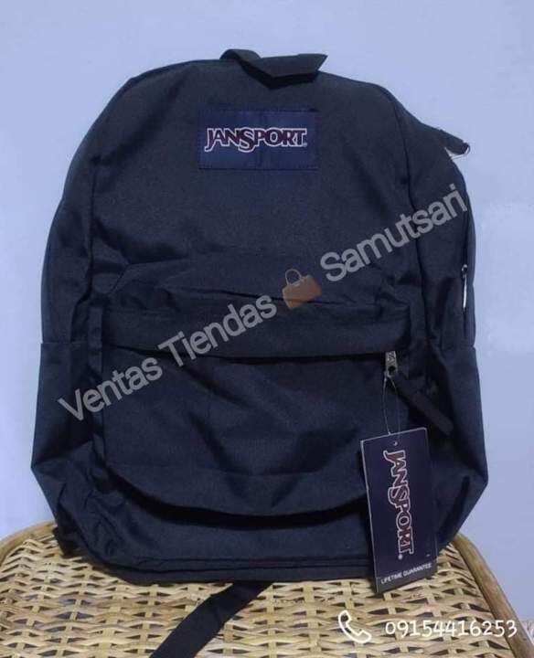 Black Plain Unisex Large School Backpack Lazada PH