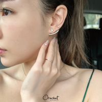 Camille SL java earrings. (ต่างหู+ทับหลัง งานชุบทองคำขาว เพชร CZ ก้านเงินแท้ 92.5)