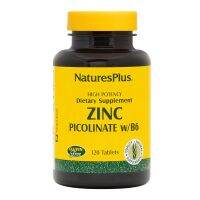 NaturesPlus - Zinc Picolinate Complex with B6 - 30mg, 120 Vegetarian Tablets - Immune Support with Vitamin B6 and Brown Rice Protein - Free Radical Defense &amp; Overall Health - Gluten Free - 120 Servings