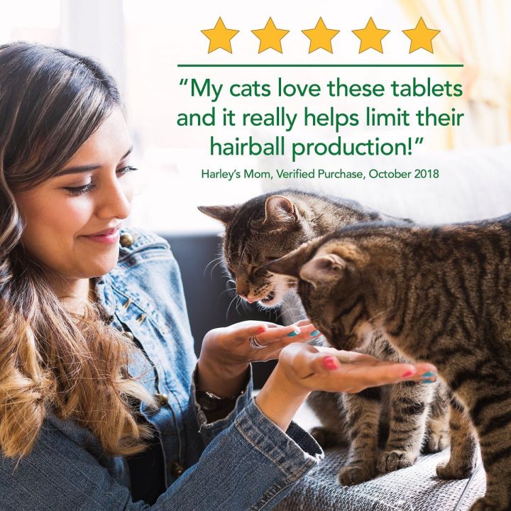 พร้อมส่ง-อาหารลดก้อนขนแมว-vets-best-chewable-tablets-hairball-control-supplement-for-cats