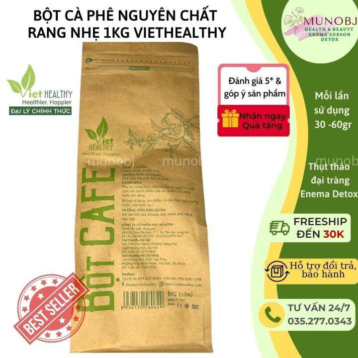 Bột cafe thải độc Viethealthy enema đại tràng nguyên chất 1kg, coffee