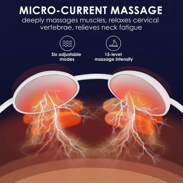 Neck Massager Hot Compress 15 Levels EMS Cervical Spine Microcurrent