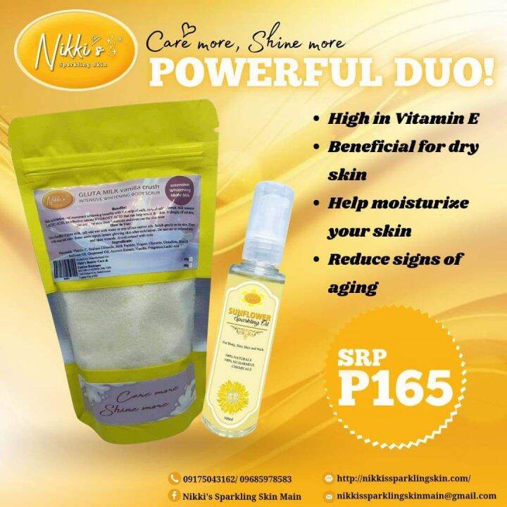 Sunflower Oil with Gluta Milk Scrub Lazada PH