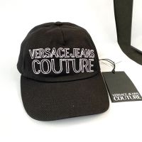 หมวกแก๊ป VERSACE JEANS COUTURE baseball cap สีดำ ลายปักโลโก้สีขาว ของแท้ ปรับสายได้ เวอร์ซาเช่ ยีนส์ หมวกเบสบอล