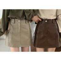 U_MORESTUFF ✨ พร้อมส่ง Graceé leather skirt กระโปรงหนังทรงสวย ป็อปมากกๆๆ