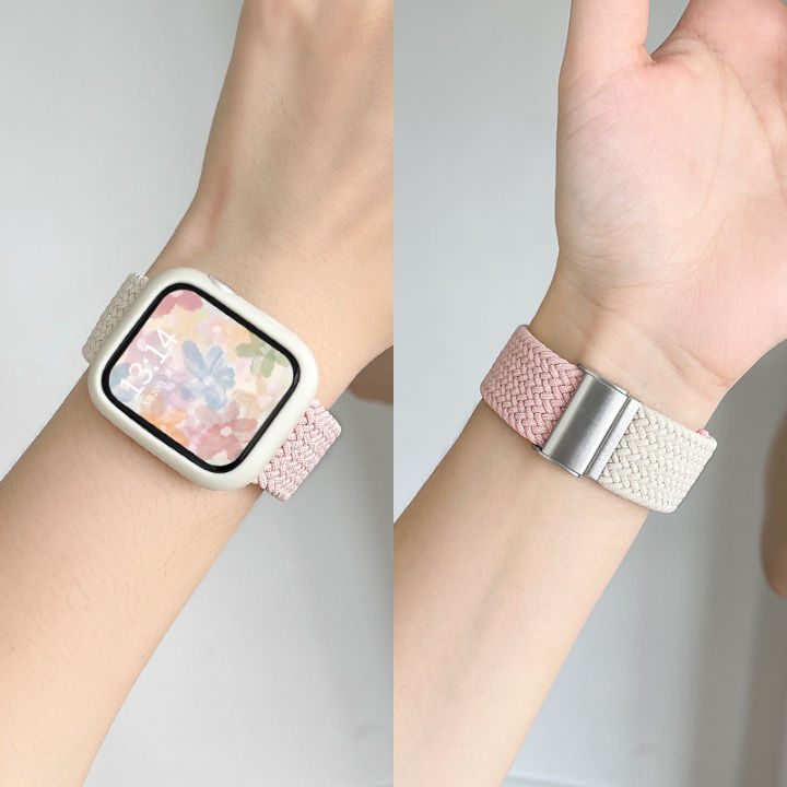 psnld-สายนาฬิกาเหมาะสำหรับ-apple-iwatch8-7-6สายนาฬิกาไนลอนถักสำหรับผู้หญิงในฤดูร้อน-s8s7s6สายนาฬิกา-iwatchse-สร้างสรรค์-iphonewatch-น่ารัก-applewatchs8