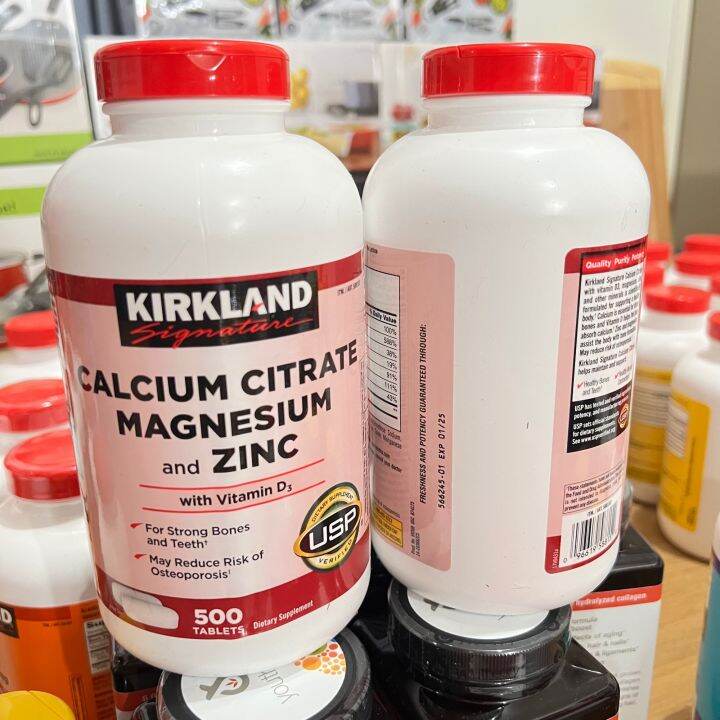 Kirkland Signature Calcium Citrate Magnesium and Zinc, 500 Tablets