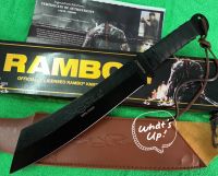 มีดพก อุปกรณ์เดินป่า มีดใบตาย หัวตัด RAMBO 4) lV ยาว (40cm) พร้อมชองหนัง มีดอเนกประสงค์ เหมาะกับการเดินป่า แคมปิ้ง สินค้าพร้อมส่ง