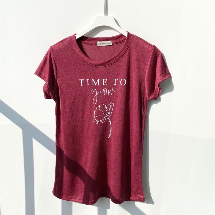 เสื้อยืดสกรีนอักษร-time-to-grow-อก-36-ยืดได้ถึง-42