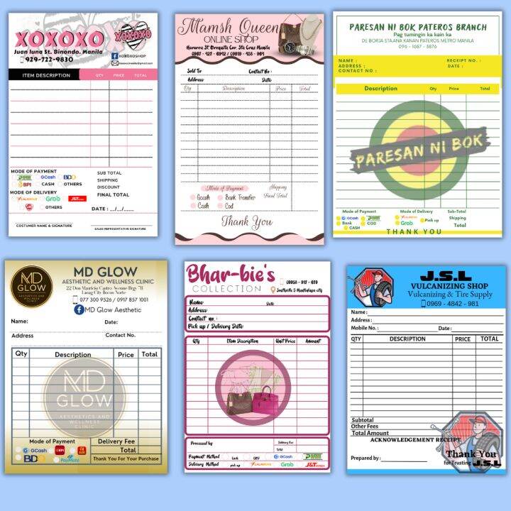 Receipt Pads 100 Sheets Customized For Your Shop Lazada Ph