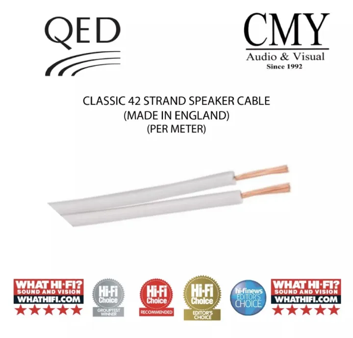 QED Classic 42 Strand (White) made in UK Speaker Cable (Per Meter) Lazada