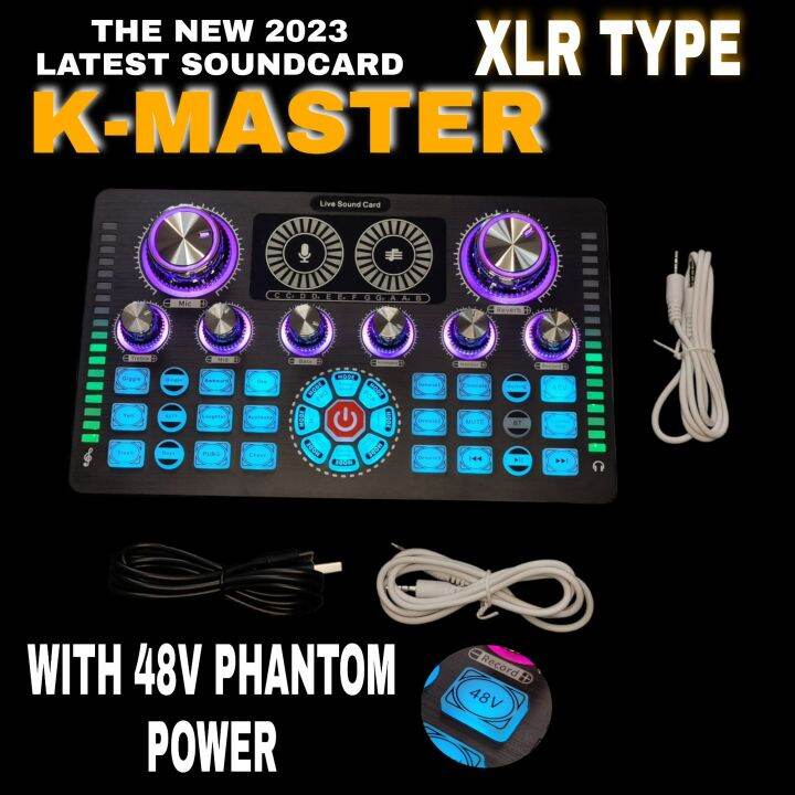 Original KMASTER Sound card XLR Type With 48v Phantom Power Best Quality Sound Card 2023 Mikyop