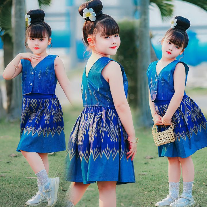 รหัสmuy-ชุดไทยเด็กผู้หญิง-ชุดผ้าไทยเด็ก-ชุดไทยประยุกต์