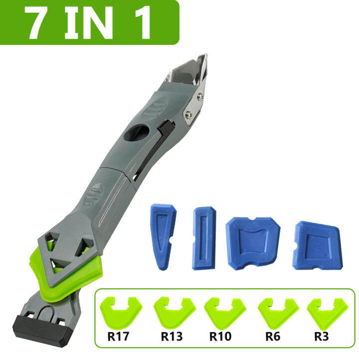 7 in 1 Silicone Remover 5 In 1 Silicone Scraper Sealant Smooth Glass Glue Kit Caulk Finisher